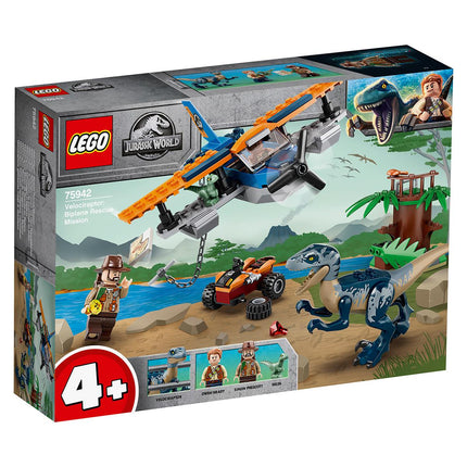 LEGO® Jurassic World - Velociraptor: Kétfedelű Repülőgépes mentőakció (75942)